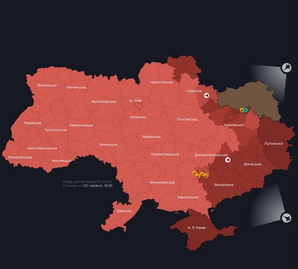 Мапа повітряних тривог / © Фото з відкритих джерел