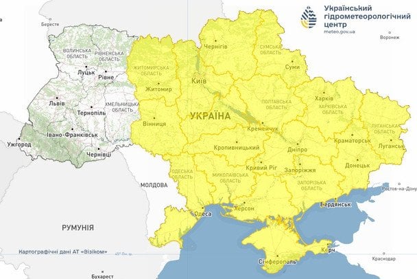 Попередження синоптиків про грози 19 травня / © Укргідрометцентр