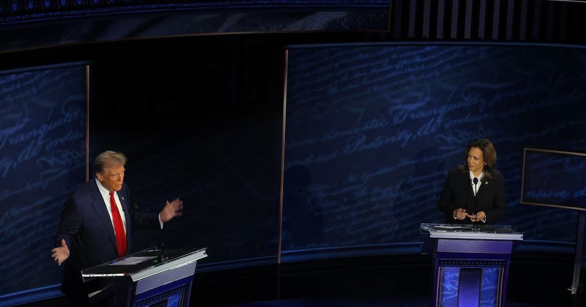 Трамп та Гарріс під час дебатів