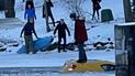 Автомобиль тонет в реке, а водитель делает селфи на крыше: зимний дрифт закончился аварией