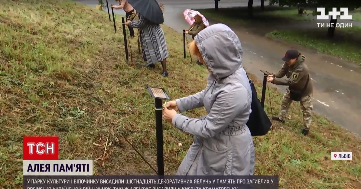 "Мамо, не плач, я розквітну весною": у Львові висадили алею пам'яті загиблим жінкам на Донбасі