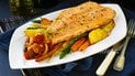 Форель запеченная с овощами