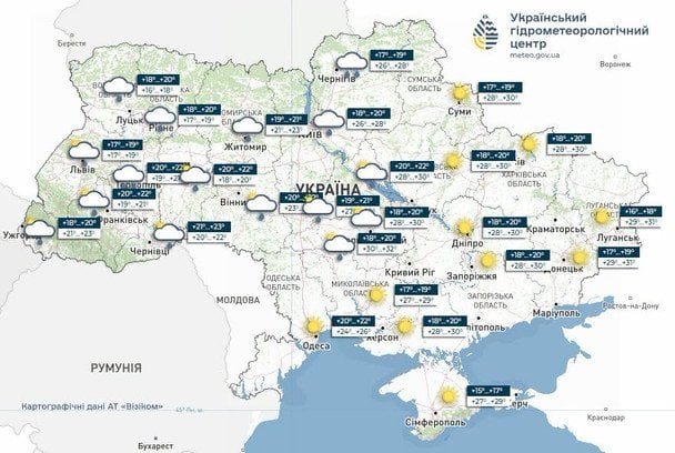 Погода в Україні 18 серпня. / © Укргідрометцентр