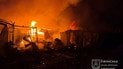 Пожежа на ринку в Ізюмі внаслідок російської атаки