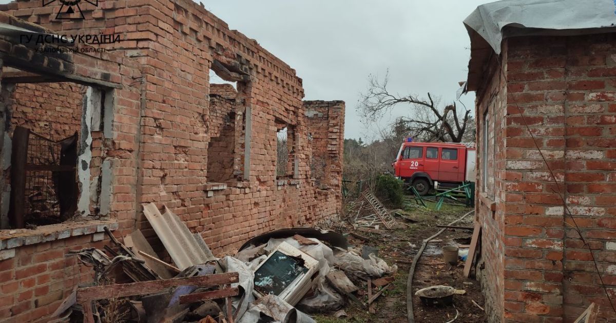 Наслідки удару дронами по Запоріжжю