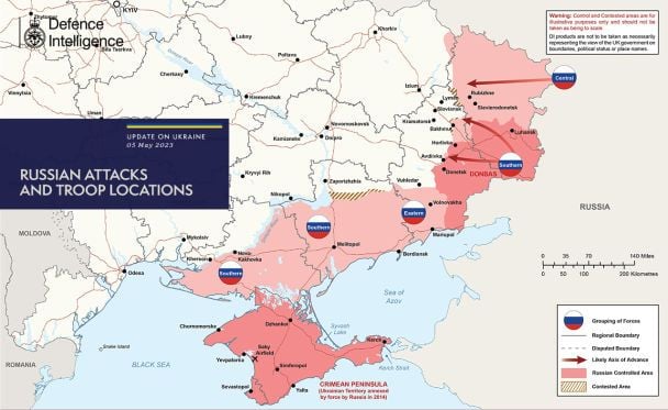 Карта бойових дій станом на 5 травня