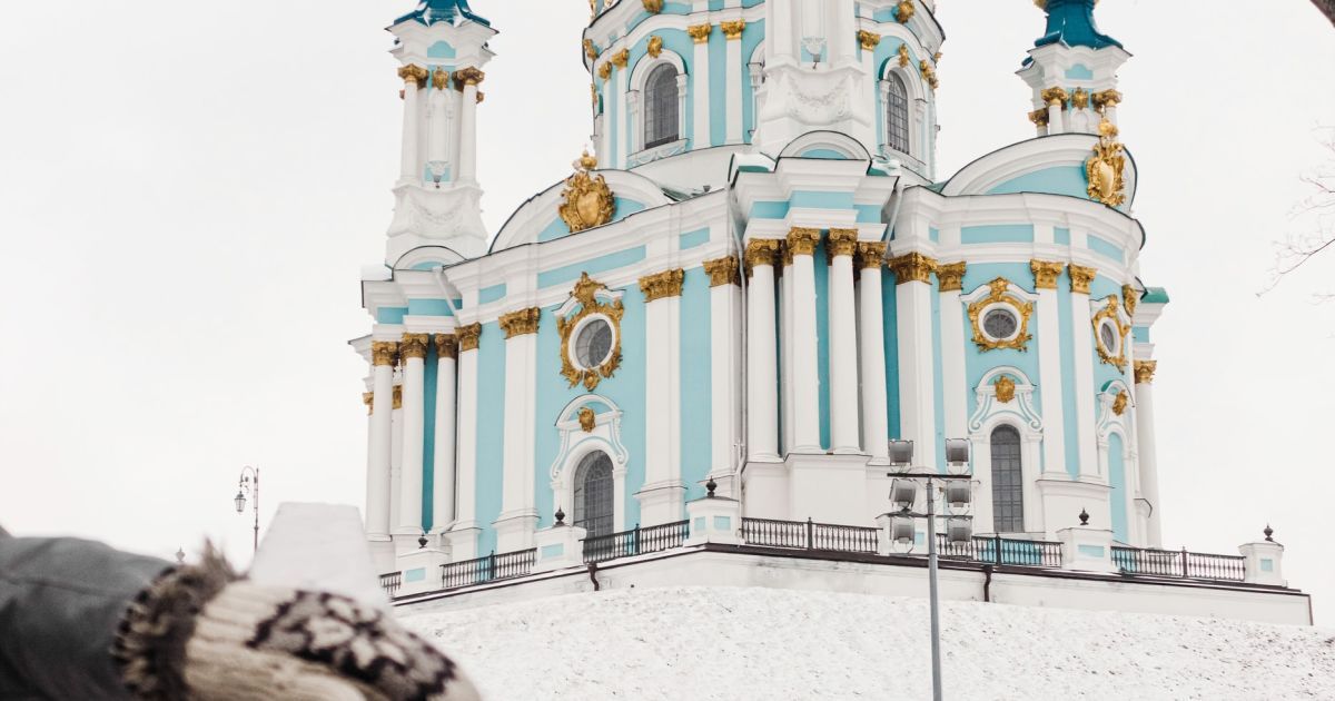 Андріївська церква у Києві зимой