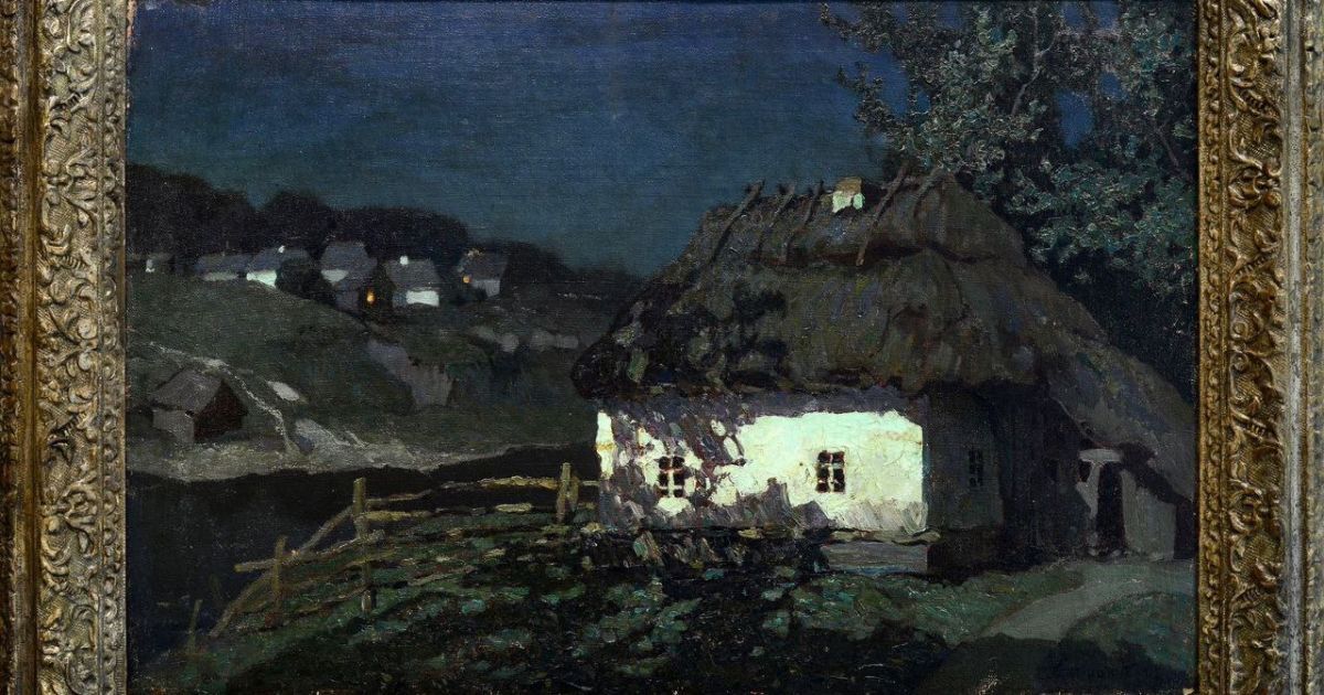 Григорій Світлицький (1872-1948)«Українські хати в місчну ніч», 1912Полотно, олія54 х 82 см