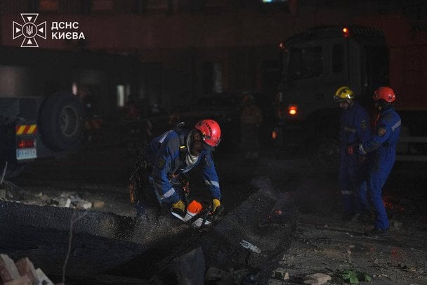 Атака РФ по НАН України в Києві 28 вересня / © ДСНС України