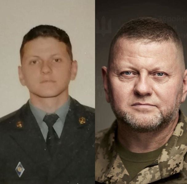 Валерій Залужний на початку та наприкінці військової кар'єри / © Facebook Валерія Залужного