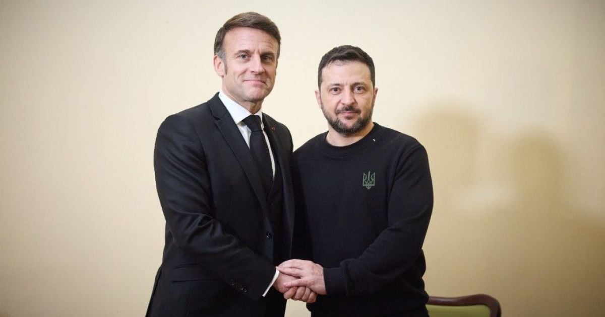 Эммануэль Макрон и Владимир Зеленский