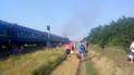 Поезд загорелся под Николаевом
