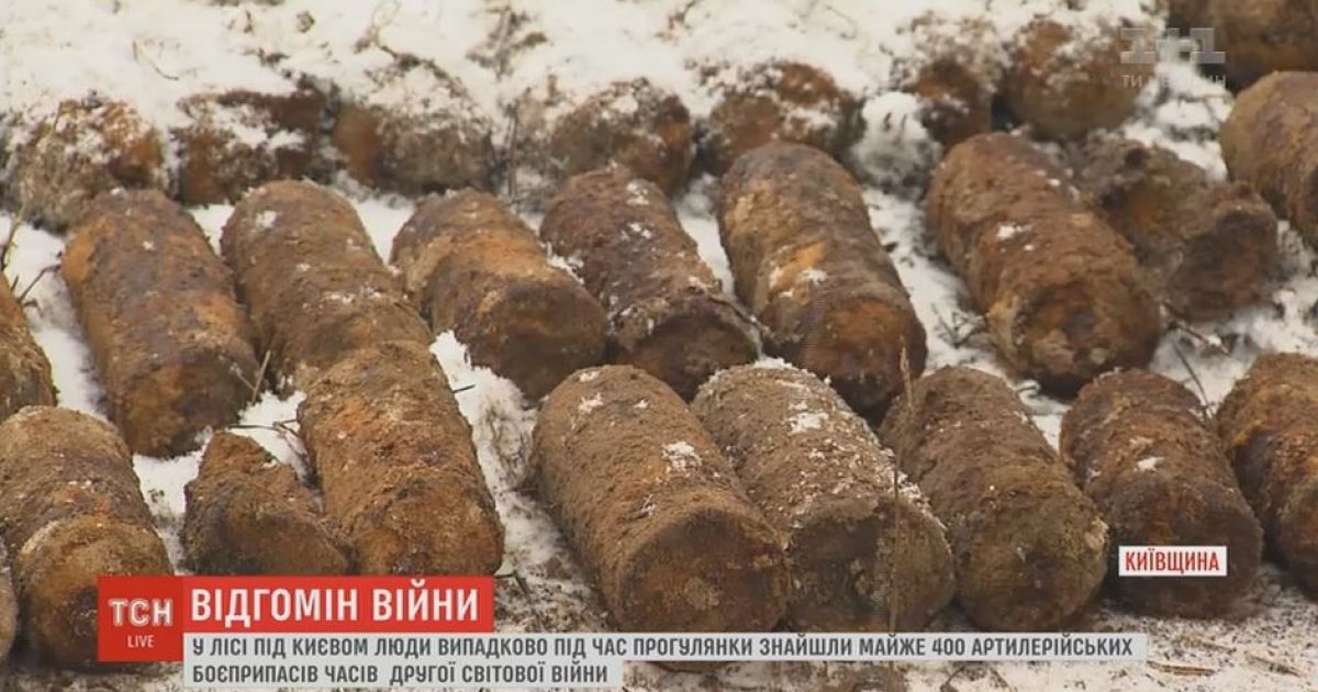Біля траси Києва виявили склад артснарядів часів Другої світової війни