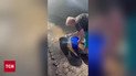 В Донецке люди черпают грязную воду из луж! Потому что в кранах сухо!