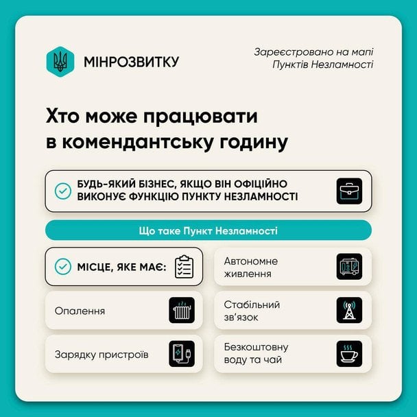 Нові правила під час комендантської години. / © Олексій Кулеба в Telegram