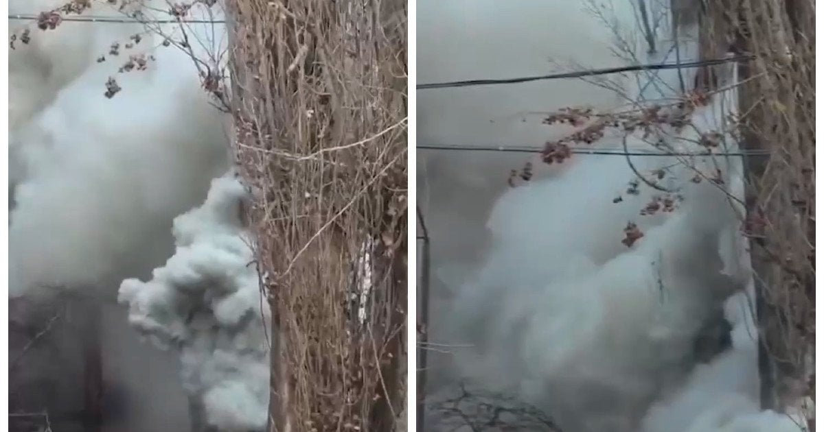 Кадры после атаки по объекту теплогенерации в Херсоне