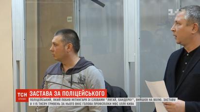 Поліцейський, який під вигуки "Лягай, Бандеро" бив мітингаря, вийшов під заставу
