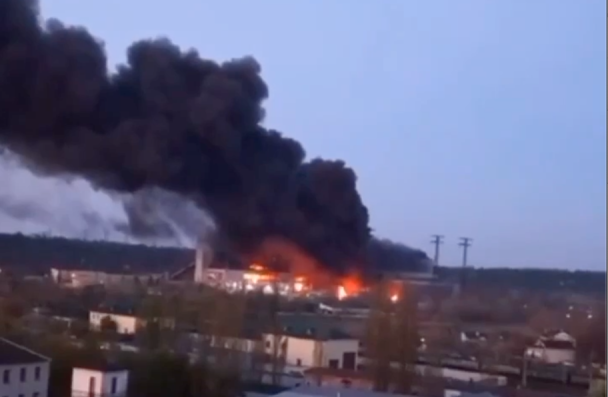 Пожежа на Трипільській ТЕС після атаки 11 квітня / Скриншот з відео / © 