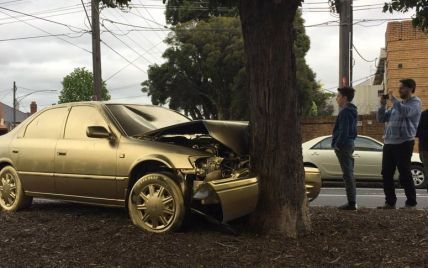 В Австралии врезавшуюся в дерево Toyota Camry превратили в арт-объект