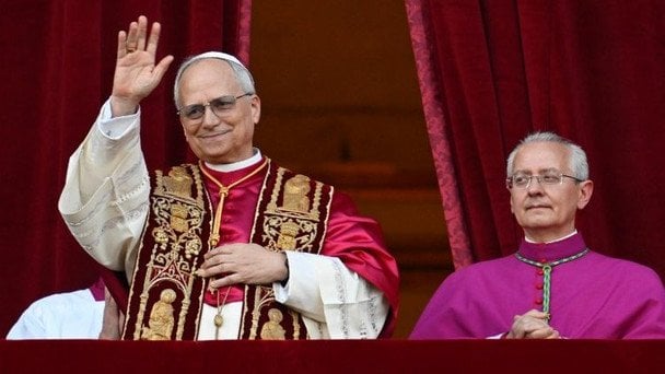 Лев XIV під час свого першого виступу як Папа Римський / © vaticannews.va