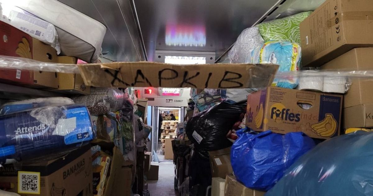 За первые 7 дней марта по украинской железной дороге перевезено 8 882 тонны гуманитарных грузов