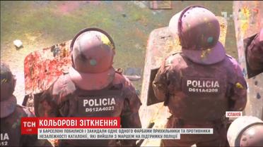 В Барселоне подрались сторонники и противники независимости Каталонии