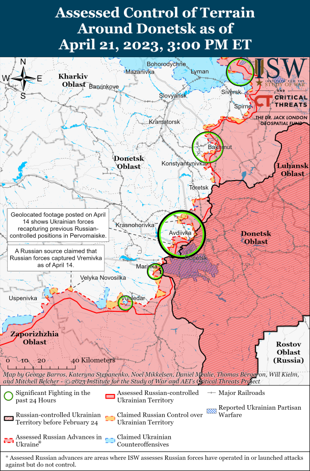 Донетчина. Карта боев ISW.