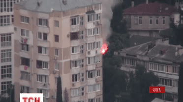 В центре Ялты всю ночь тушили пожар
