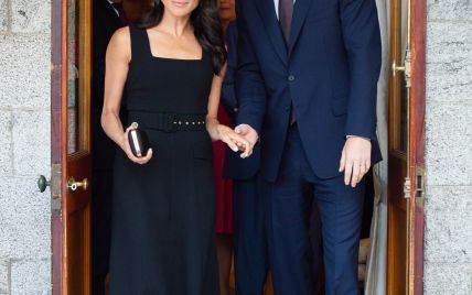 Знову в чорній сукні: герцогиня Сассекська Меган з принцом Гаррі відвідали садову вечірку в Ірландії