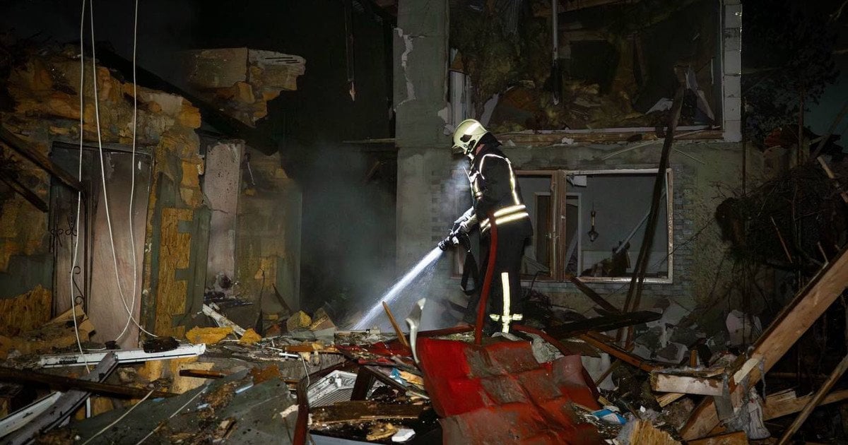 Rescuer at the scene of the strike