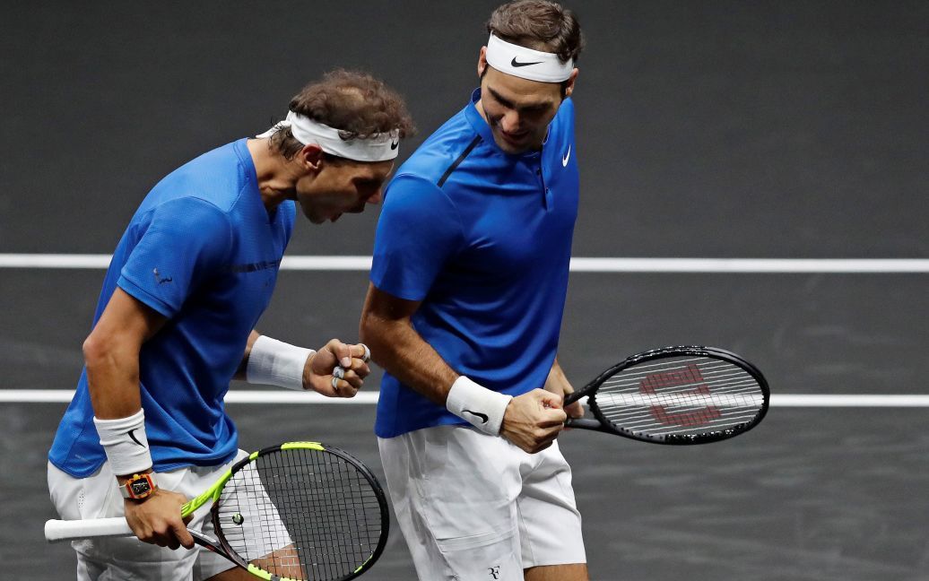 Надаль и Федерер сыграли вместе на выставочном турнире / © Reuters