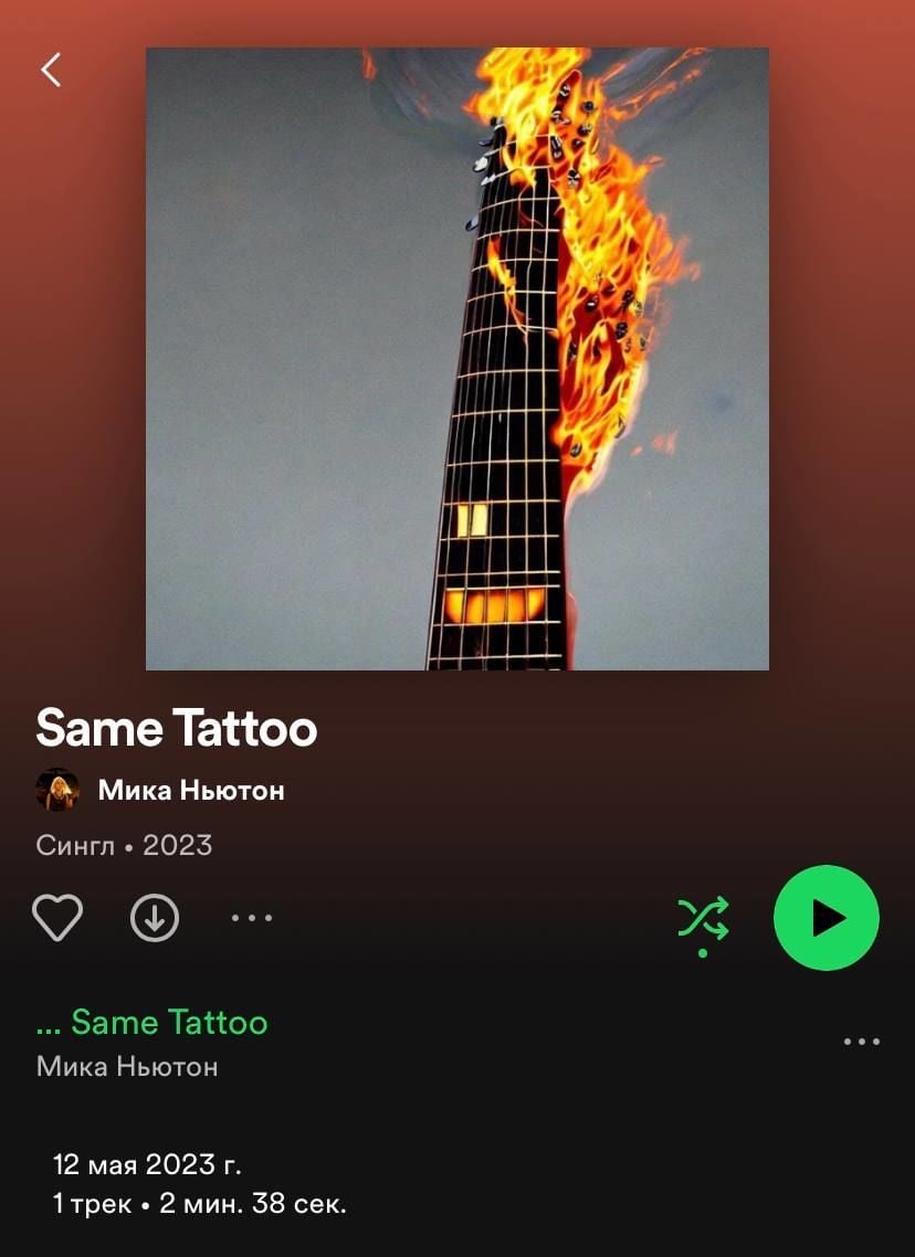 Песня Мики Ньютон на Spotify / © Фото из соцсетей