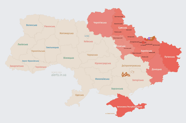 Росія атакує Україну БпЛА: напрямок руху