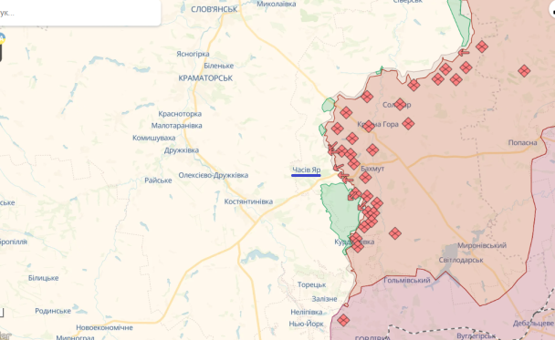 Часів Яр на карті / © Deepstatemap