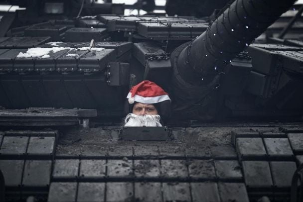 Військові святкують Різдво на фронті/ Фото: Костянтин та Влада Ліберови