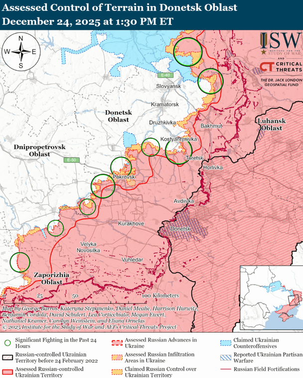 Мапа бойових дій / © Інститут вивчення війни (ISW)