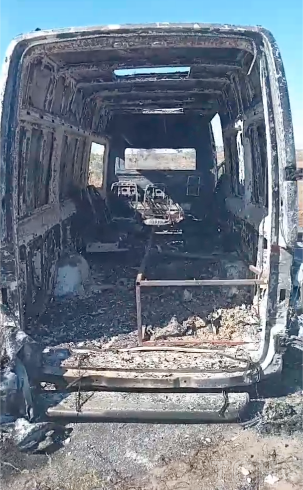 Уничтоженный транспорт ритуальной службы в результате удара дроном в Херсонской области/Фото: ТСН.ua