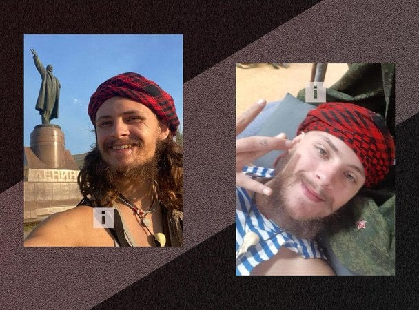 Майкл Глосс на тлі пам’ятника Володимиру Леніну та під час служби в російській армії / © Фото з особистого архіву