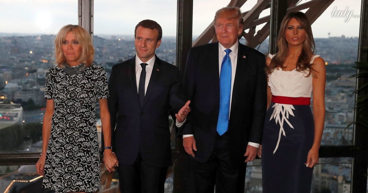 Супруги Трамп и Макрон