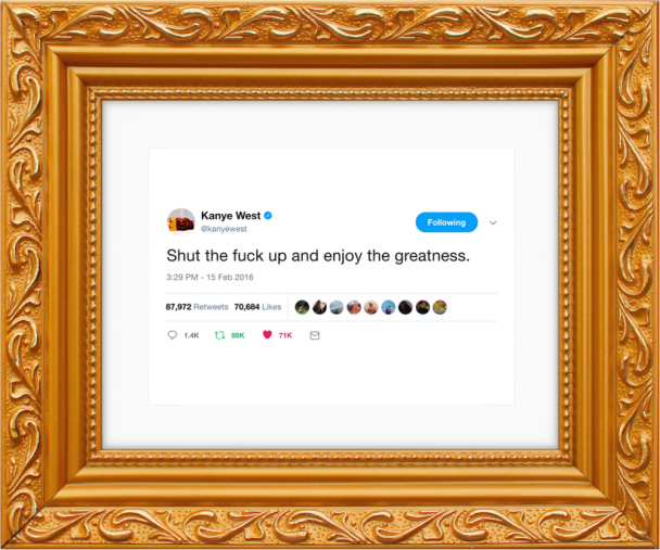 Закрой рот и наслаждайся величием / © framedtweets.com