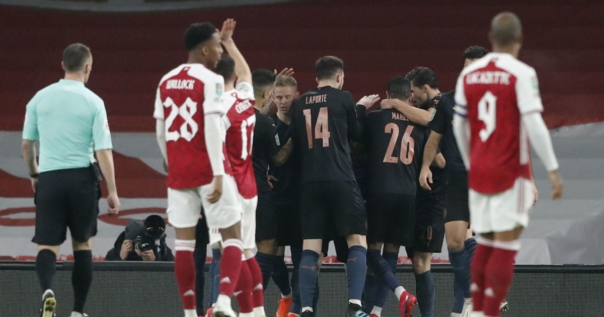 Ассист Зинченко, фейл вратаря "канониров": "Манчестер Сити" с разгромом выбил "Арсенал" из Кубка лиги