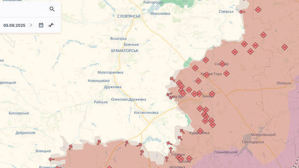 Краматорськ на карті deepstate. / © Deepstatemap