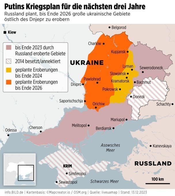 Карта BILD про план війни Путіна / © The Bild