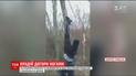 На Днепропетровщине дальнобойщики подвесили за ноги на дереве вора топлива