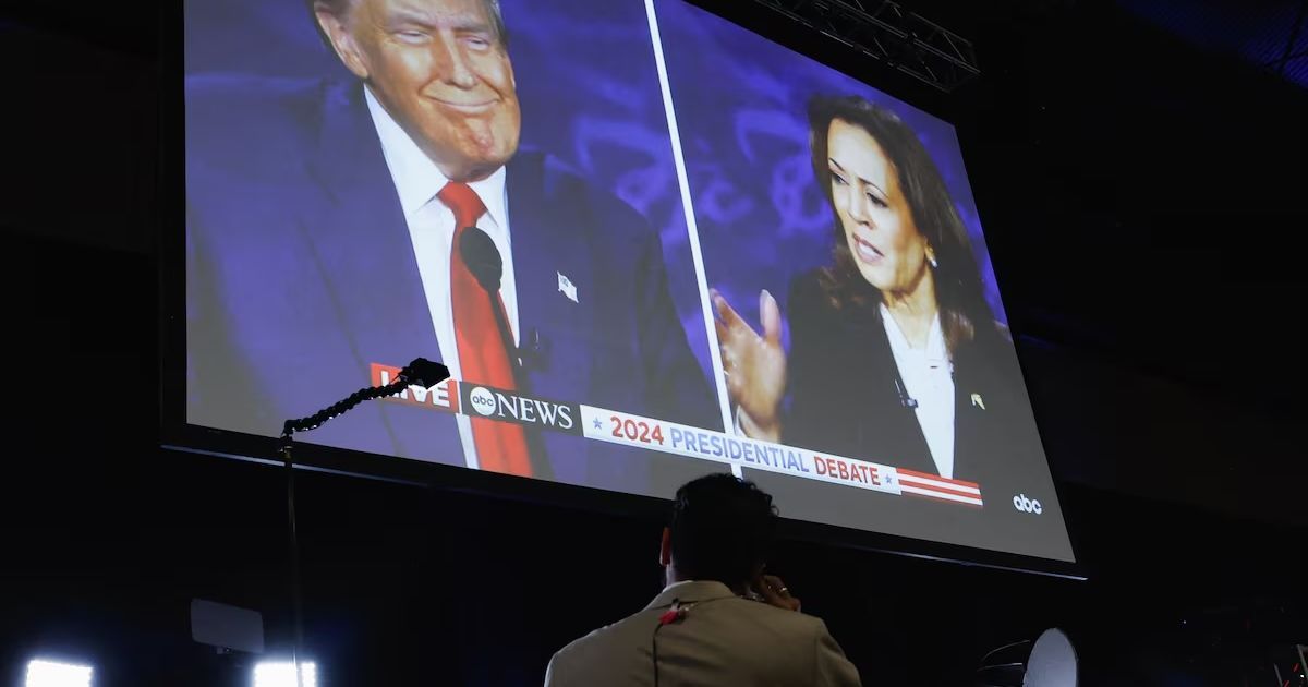 Трамп та Гарріс під час дебатів