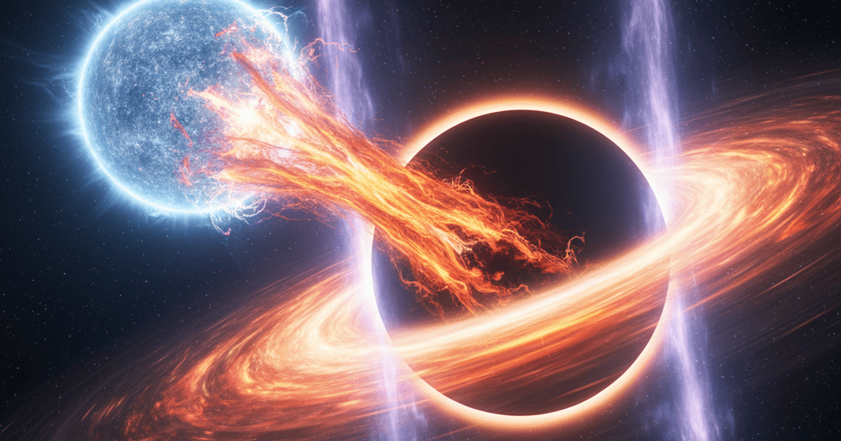 Надмасивна чорна діра поглинає величезну зірку