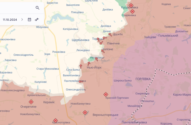 Торецьк на карті / © Deepstatemap