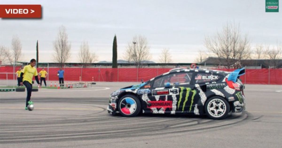 Кен Блок сыграл в футбол на своем Ford Focus (Видео)