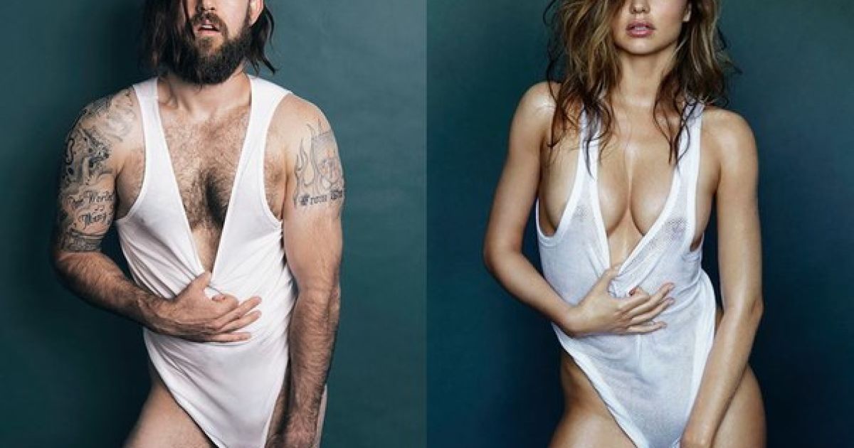 Пародия на фотосессию Миранды Керр для журнала GQ