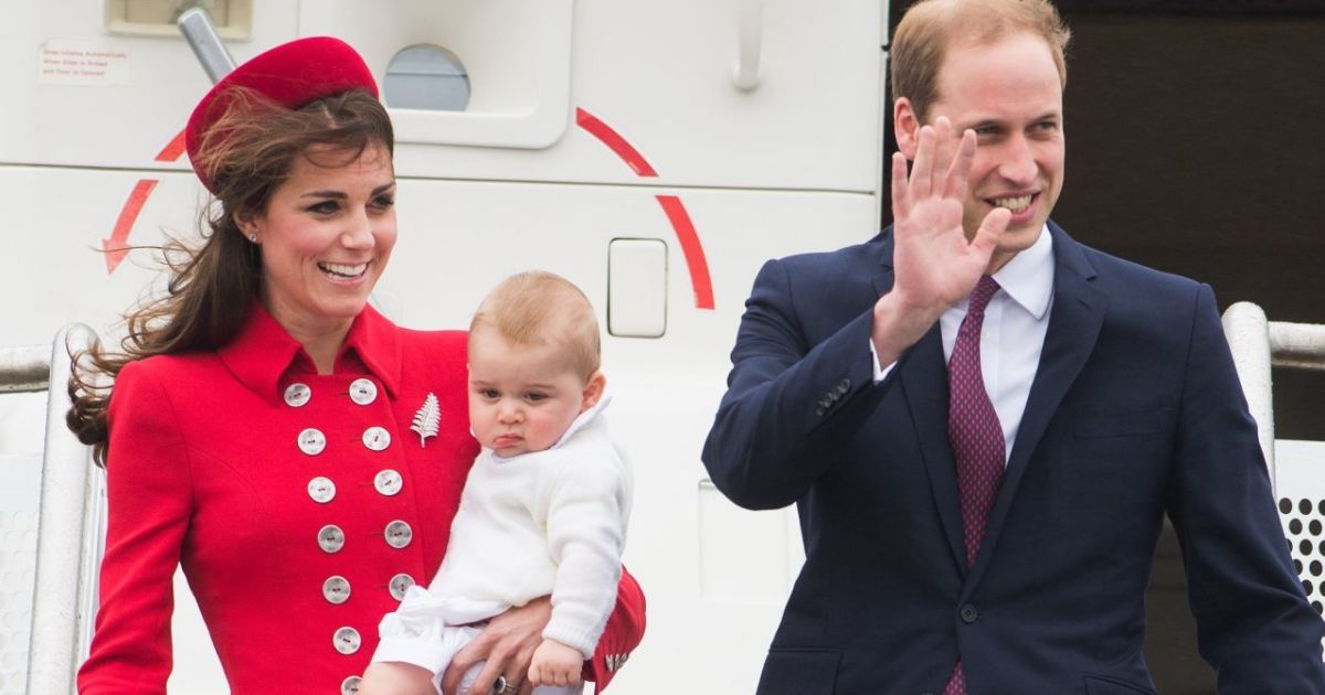 Герцогиня Кембриджская и принц Уильям с сыном Георгом